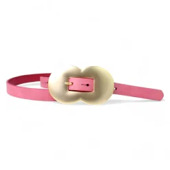 Exklusiver Damen Ledergürtel 2 cm, Vollleder, opulente Gürtelschnalle, gold