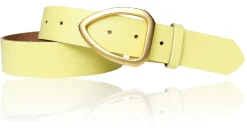 FARO Damen Ledergürtel 3,5 cm echt vergoldete, mattierte Gürtelschnalle, echt Leder