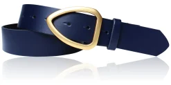 FARO Damen Ledergürtel 3,5 cm echt vergoldete, mattierte Gürtelschnalle, echt Leder