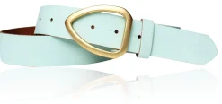 FARO Damen Ledergürtel 3,5 cm echt vergoldete, mattierte Gürtelschnalle, echt Leder