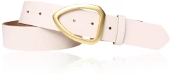 FARO Damen Ledergürtel 3,5 cm echt vergoldete, mattierte Gürtelschnalle, echt Leder
