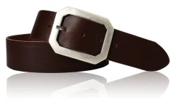 FRANK klassischer Ledergürtel für Herren, robuste Gürtelschnalle in silber, 4,5 cm Leder