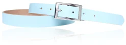 Günstiger Damen Ledergürtel 2,5 cm, silberne Gürtelschnalle, echt Leder