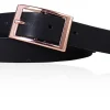 Günstiger Damen Ledergürtel 2,5 cm, roségoldene Gürtelschnalle, echt Leder