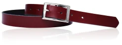 Günstiger Damen Ledergürtel 2,5 cm, silberne Gürtelschnalle, echt Leder