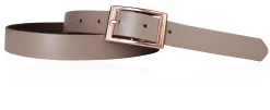 Günstiger Damen Ledergürtel 2,5 cm, roségoldene Gürtelschnalle, echt Leder