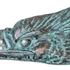 Große Gürtelschnalle Adlerkopf türkis mit Strasssteinen, 4 cm, Damen