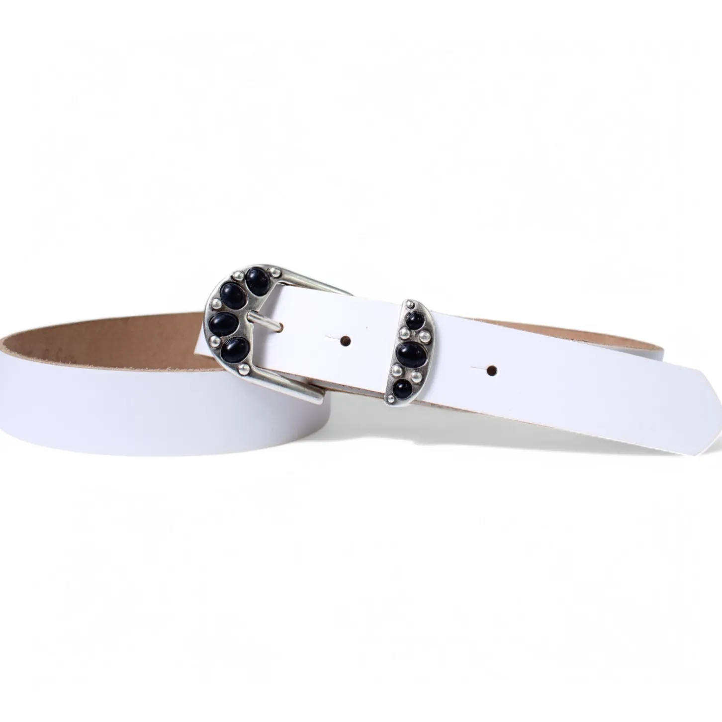 Gürtel Damen mit verzierter Schmuckschnalle und passender Schlaufe, 3 cm