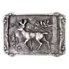 Gürtelschnalle altsilber, Trachten Buckle für 4 cm Gürtel