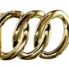 Gürtelschnalle echt vergoldet, tolle Form, Ringe, 3,5 cm Gürtelriemen