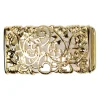 Gürtelschnalle florales Muster in gold für Damen 3 cm