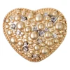 Gürtelschnalle Herz gold, Strass, Koppelschnalle Damen, 4 cm