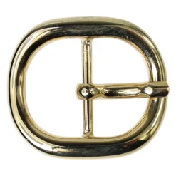 Gürtelschnalle in gold, runde Form, 2,5 cm Gürtelriemen