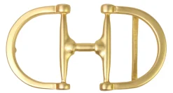 Gürtelschnalle in gold, tolle Form, 4 cm Gürtelriemen