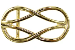 Gürtelschnalle in gold, tolle Form, 4 cm Gürtelriemen