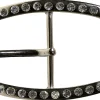 Gürtelschnalle in silber für Damen mit Strasssteinen verziert, 4 cm
