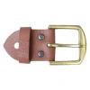 Gürtelschnalle inklusive Lederteil mit Schraube, 4 cm, messingfarben