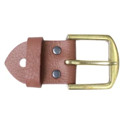 Gürtelschnalle inklusive Lederteil mit Schraube, 4 cm, messingfarben