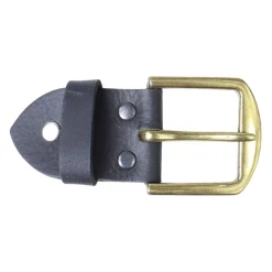 Gürtelschnalle inklusive Lederteil mit Schraube, 4 cm, messingfarben