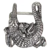 Gürtelschnalle Krokodil dunkles silber, Koppelschnalle, 4 cm