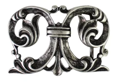 Gürtelschnalle mit großen Ornament, altsilber Damen für 4 cm Gürtelriemen