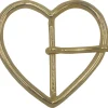 Gürtelschnalle vergoldet, Dornschnalle Damen, Herzform 3,5 cm