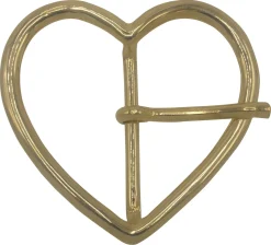 Gürtelschnalle vergoldet, Dornschnalle Damen, Herzform 3,5 cm