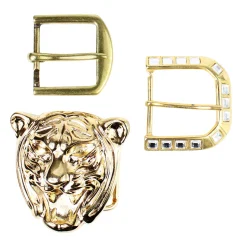 Gürtelschnallen Set mit 3 Gürtelschnallen, Koppelschnalle, Dornschnallen, gold
