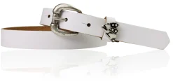 HASE süßer Kindergürtel mit silberner Häschen Niete, plastikfrei, 2 cm schmal