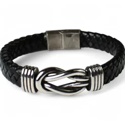 Herrenarmband aus Leder mit verziertem Schmuckteil