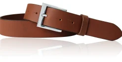 Hochwertiger Herrengürtel 3,5 cm mit verchromter Gürtelschnalle, Büffelleder