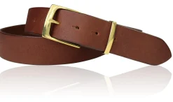 Hochwertiger Herrengürtel 4 cm mit massiver Messing Gürtelschnalle , Büffelleder