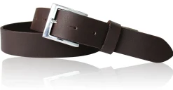Hochwertiger Herrengürtel 3,5 cm mit verchromter Gürtelschnalle, Büffelleder
