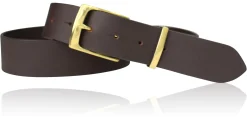 Hochwertiger Herrengürtel 4 cm mit massiver Messing Gürtelschnalle , Büffelleder