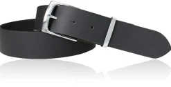 Hochwertiger Herrengürtel 4 cm mit massiver Messing Gürtelschnalle verchromt, Büffelleder