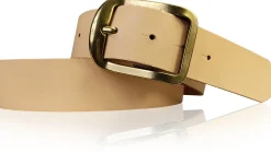 Jeansgürtel aus echtem Leder mit messing farbener Gürtelschnalle