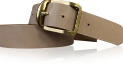 Jeansgürtel aus echtem Leder mit messing farbener Gürtelschnalle