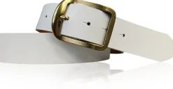 Jeansgürtel aus echtem Leder mit messing farbener Gürtelschnalle