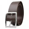 JEDEN TAG-LEDERGÜRTEL 3,8 cm breit, kürzbar, silberne rechteckige Gürtelschnalle, extra Edelstahlschraube