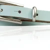 JULE: sehr schmaler Damen Ledergürtel 1,5 cm mit silberner Gürtelschnalle und Schlaufe, echt Leder