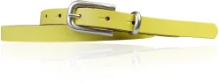 JULE: sehr schmaler Damen Ledergürtel 1,5 cm mit silberner Gürtelschnalle und Schlaufe, echt Leder