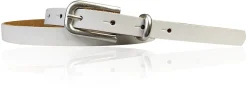 JULE: sehr schmaler Damen Ledergürtel 1,5 cm mit silberner Gürtelschnalle und Schlaufe, echt Leder