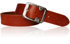 KAI klassischer Ledergürtel für Herren, robuste Gürtelschnalle in dunklem silber, 4,5 cm Leder