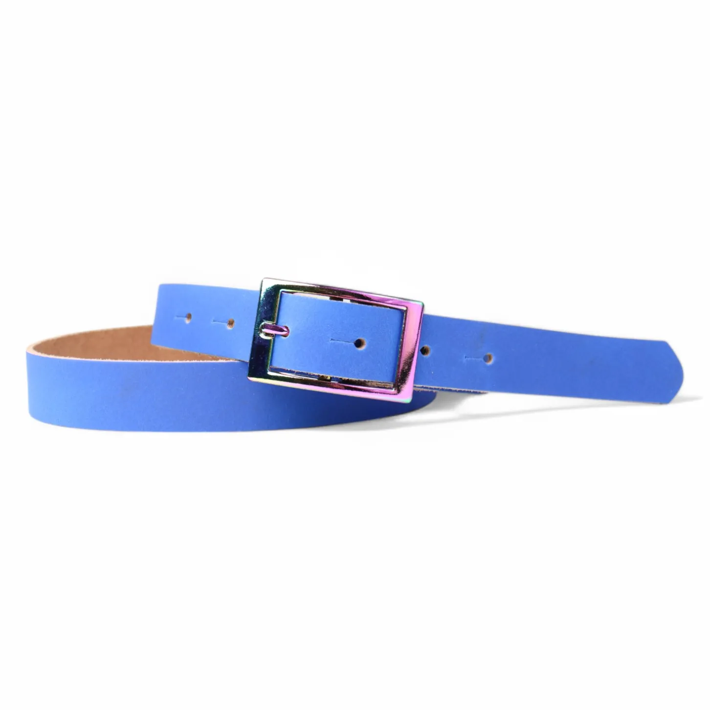 Kindergürtel mit bunter Schnalle, echt Leder, 2,5 cm breit
