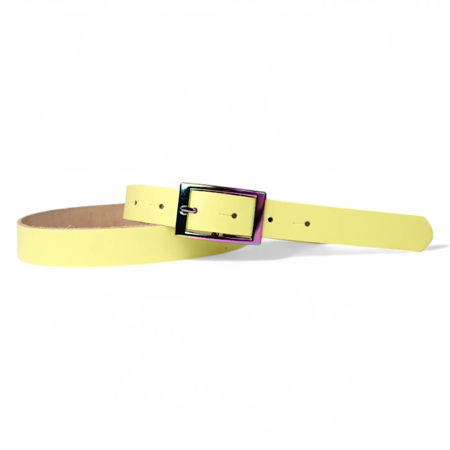 Kindergürtel mit bunter Schnalle, echt Leder, 2,5 cm breit