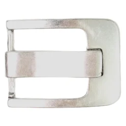 Klassische Gürtelschnalle, Breitdornschnalle, silber, 4 cm