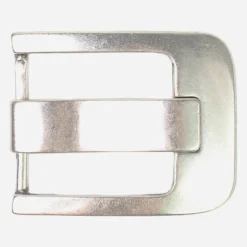 Klassische Gürtelschnalle, Breitdornschnalle, silber, 4,5 cm