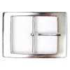 Klassische Gürtelschnalle silber, Dornschnalle, rechteckig, 4 cm