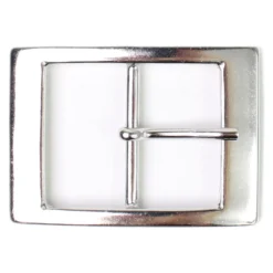 Klassische Gürtelschnalle silber, Dornschnalle, rechteckig, 4 cm