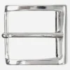 Klassische Gürtelschnalle, Dornschnalle, silber glänzend, 4 cm